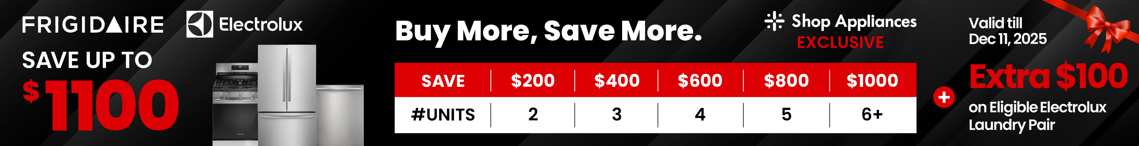 Frigidaire kitchen packages savings banner